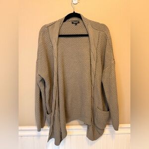 Cozy Knit Open Front Cardigan in grey